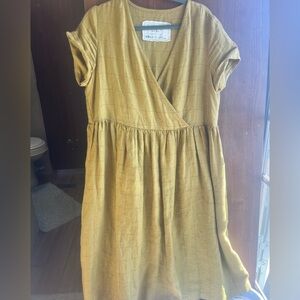 NPL. MAMA maxi with cross top mustard checks  size L